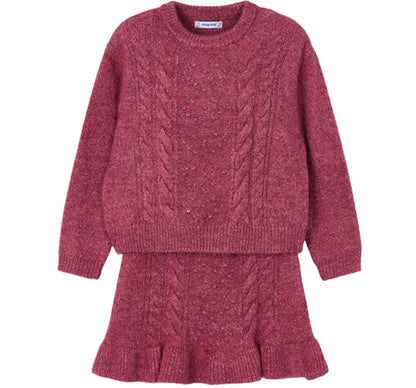 Conjunto Falda Tricot Ochos Cereza Mezcla