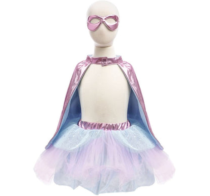 Super Duper Tutu Cape Mask Pink & Light Blue 4-6