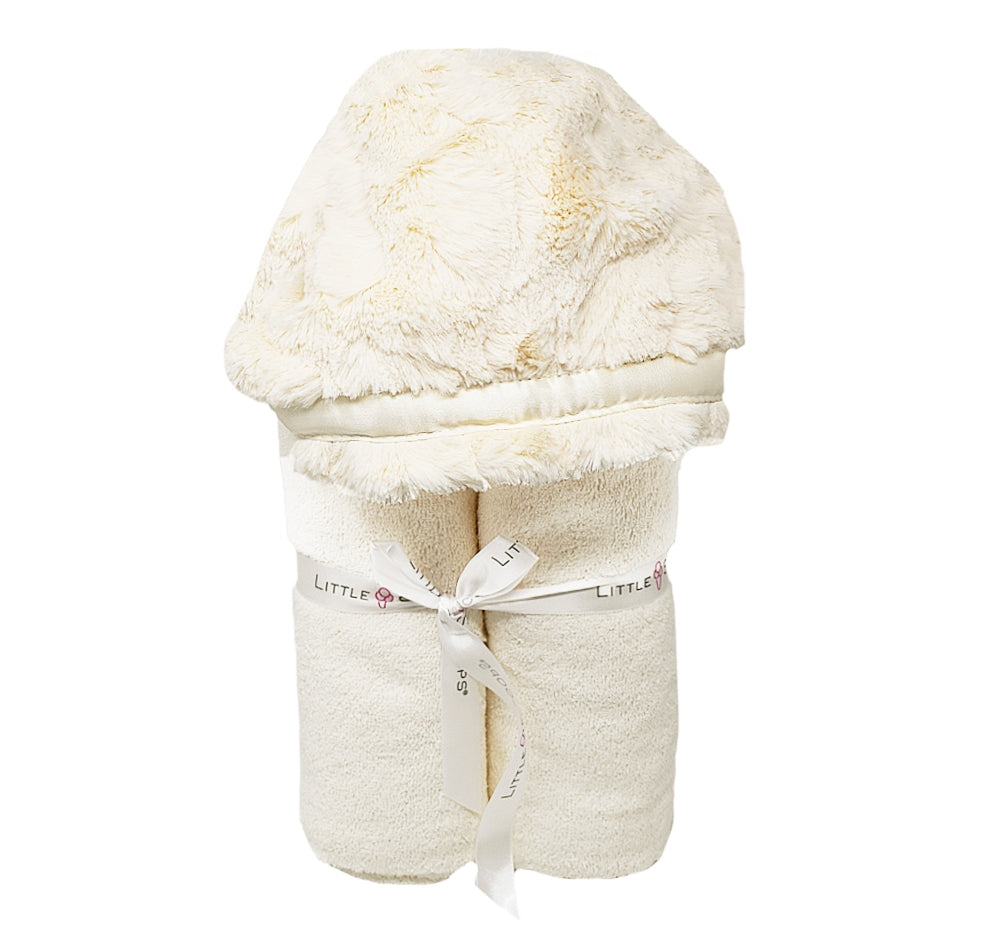 Cream Furry Hooded Baby Towel