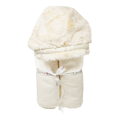 Cream Furry Hooded Baby Towel