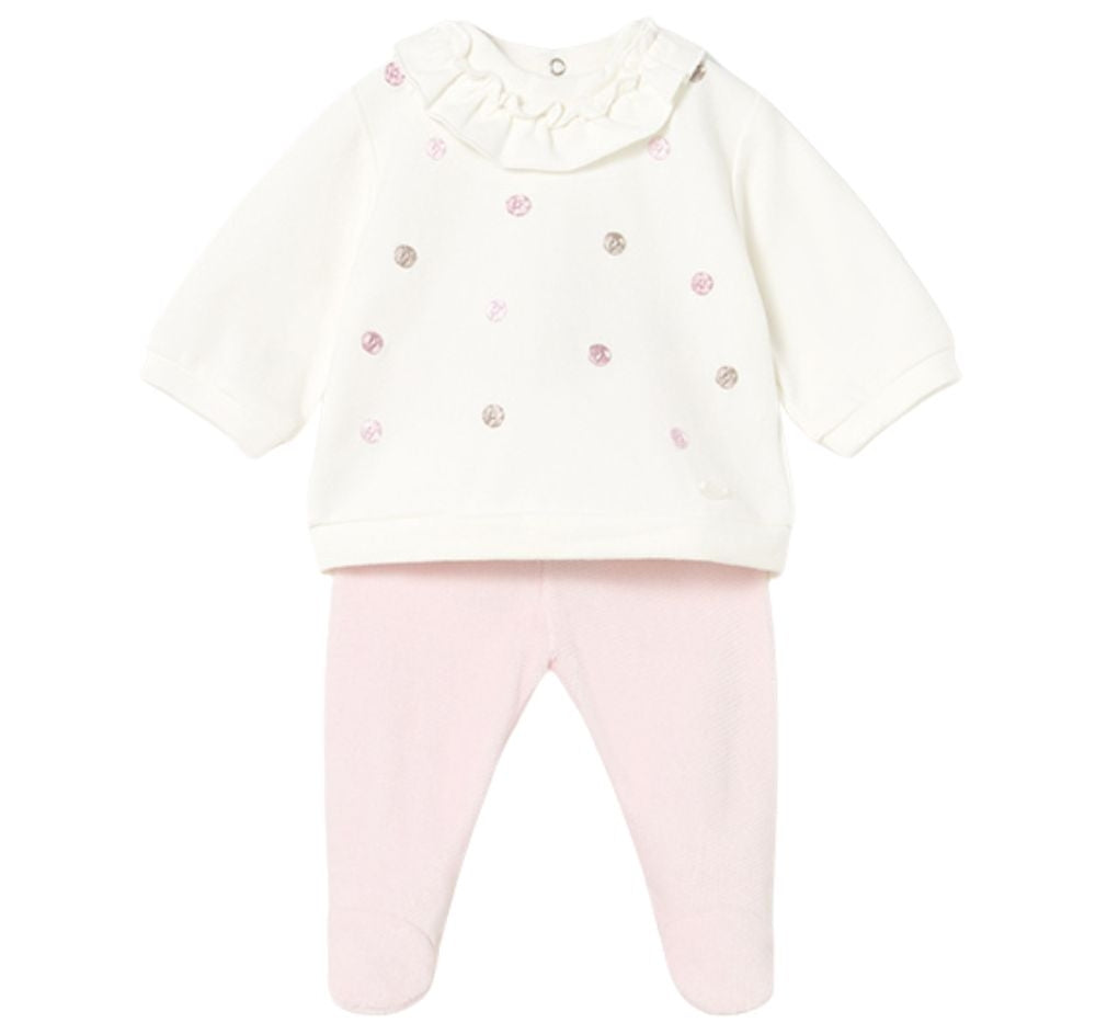 Conjunto Polaina Combinado Rosa Baby
