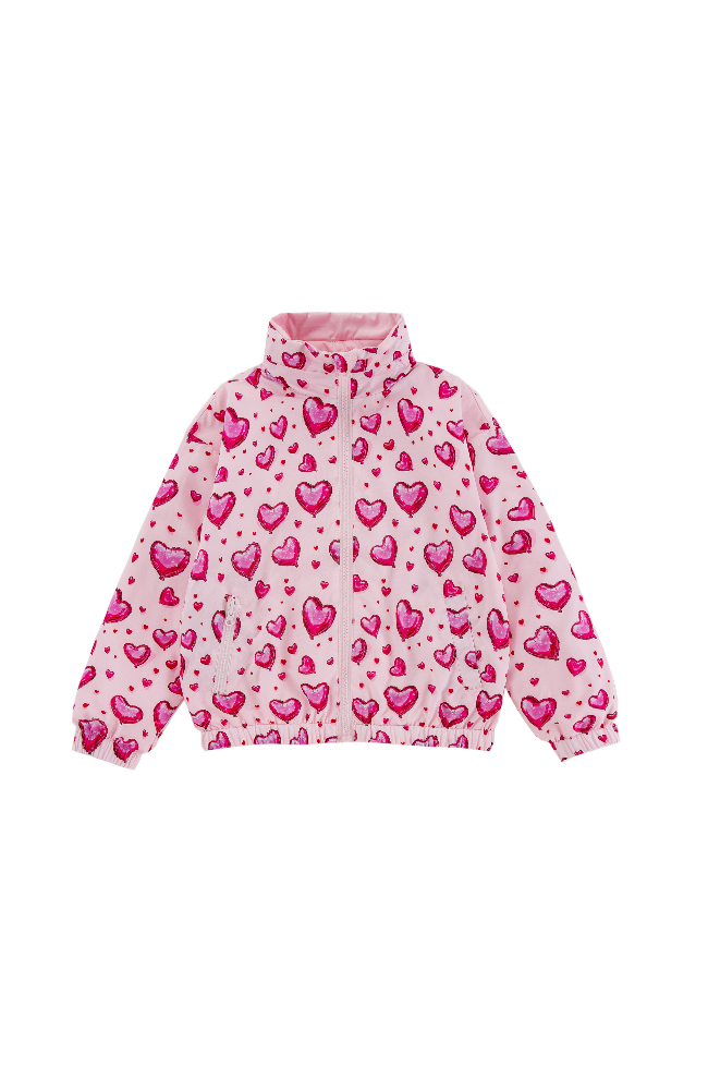 Max Reversible Rain Jacket Windbreaker, Hearts Galore