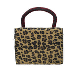 Suede Cheetah Top Handle Bag W/Patch