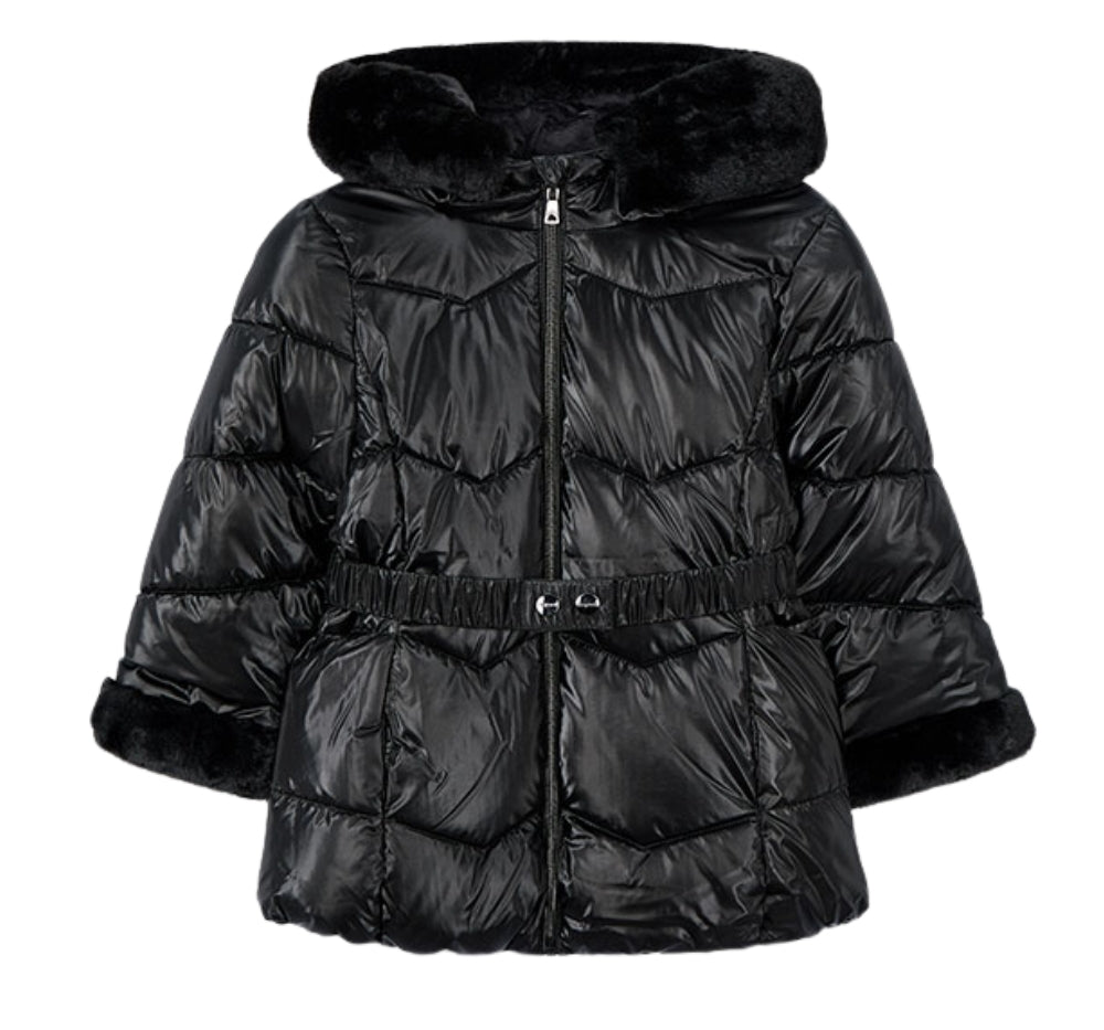 Chaqueton Metalizado Cinturon Negro