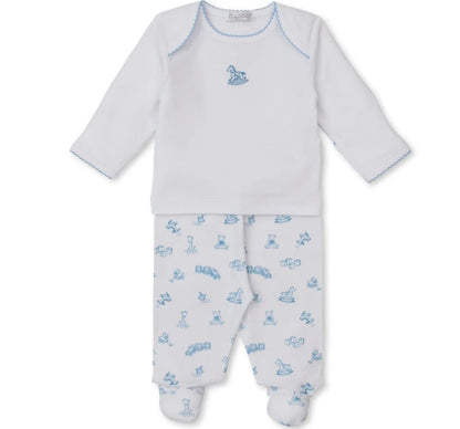 Footed Pant Set Mix Vintage Toy Treasures Light Blue