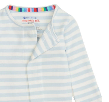 Blue Stripe Organic Cotton Footie