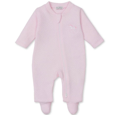 Jacquard Footie W/Zip Riding Rockers Pink