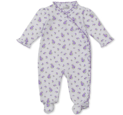 Footie Prt Roses & Blooms Lilac