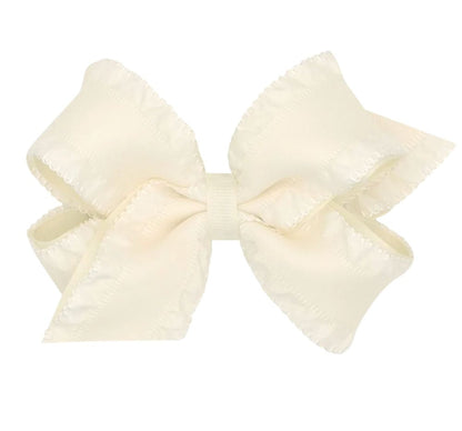 Med Ruffle/GG Overlay Bow Antique White