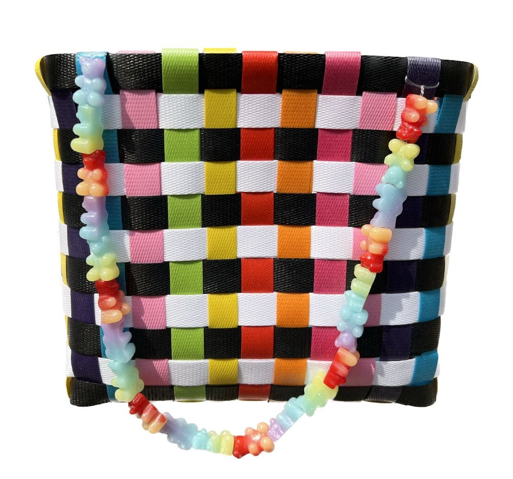 Straw Gummy Bear Bag Black
