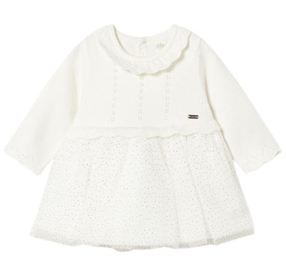 Vestido Tricot & Tul Crudo