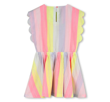 Striped Scallop Hem Dress