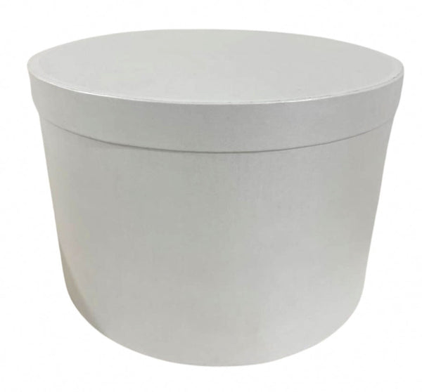 Caja Redonda Satinado Blanco Cristal