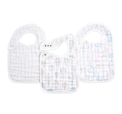 Above The Clouds 3Pack Organic Snap Bibs