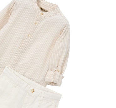 Conjunto Bermuda Lino Suiting Avena