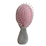 Small Crystak Hair Brush Silver