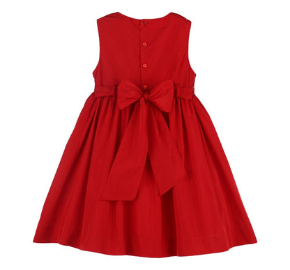 Taffeta Bows Sleeveless Dress Red