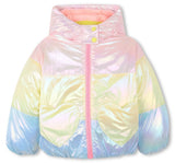 Girls Colorblock Puffer Jacket Peach