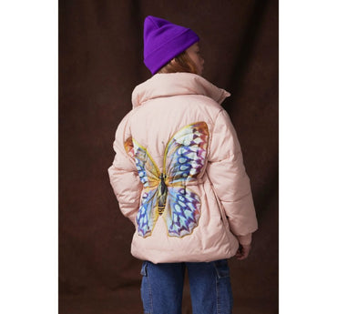 Hally Papillion Quilted Jacket Pink With Butterfly