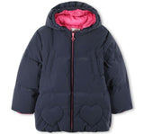 Girls Shimmer Piuffer Jacket Navy