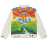 Girl Gabardine Jacket With Rainbow Smile Print