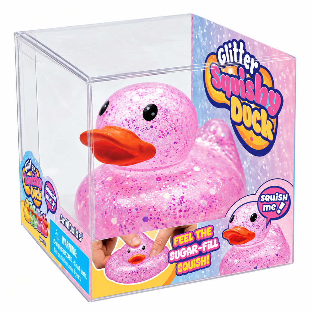 Glitter Squishy Duck Pink