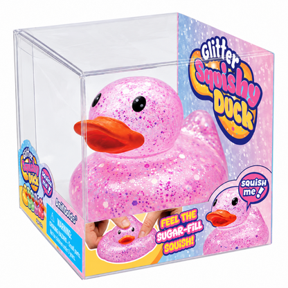 Glitter Squishy Duck Pink