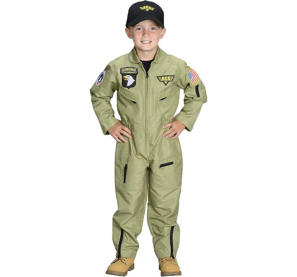 Jr Fighter Pilot Suit With Embroidered Cap 4-6