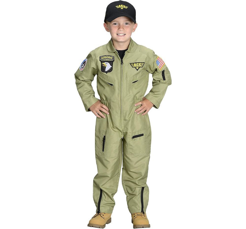 Jr Fighter Pilot Suit With Embroidered Cap 4-6