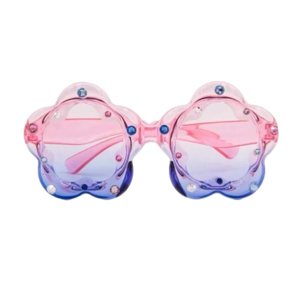 Crystallized Ombre Flower Sunglasses Pink