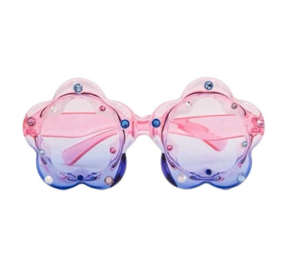 Crystallized Ombre Flower Sunglasses Pink