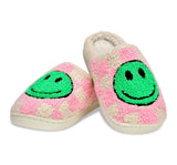 Pink & Green Happy Check Slippers