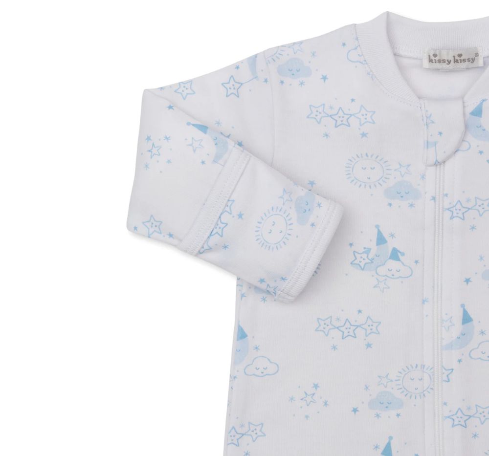 Footie W/ Zip PRT Nightfall Light Blue