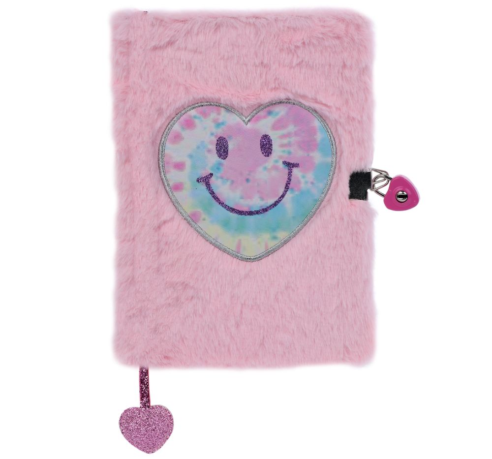 Heart Tie Dye Lock And Key Furry Journal