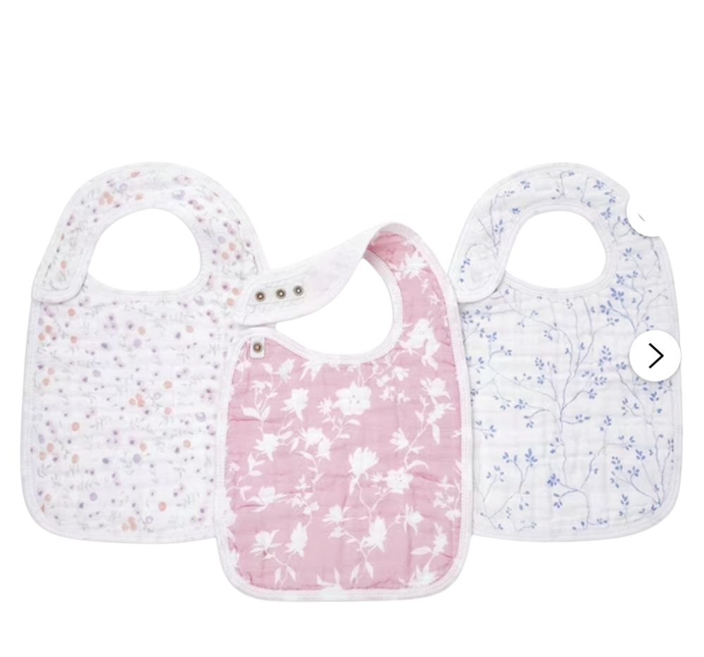 Organic Muslin Snap Bibs Ma Fleur 3-Pack