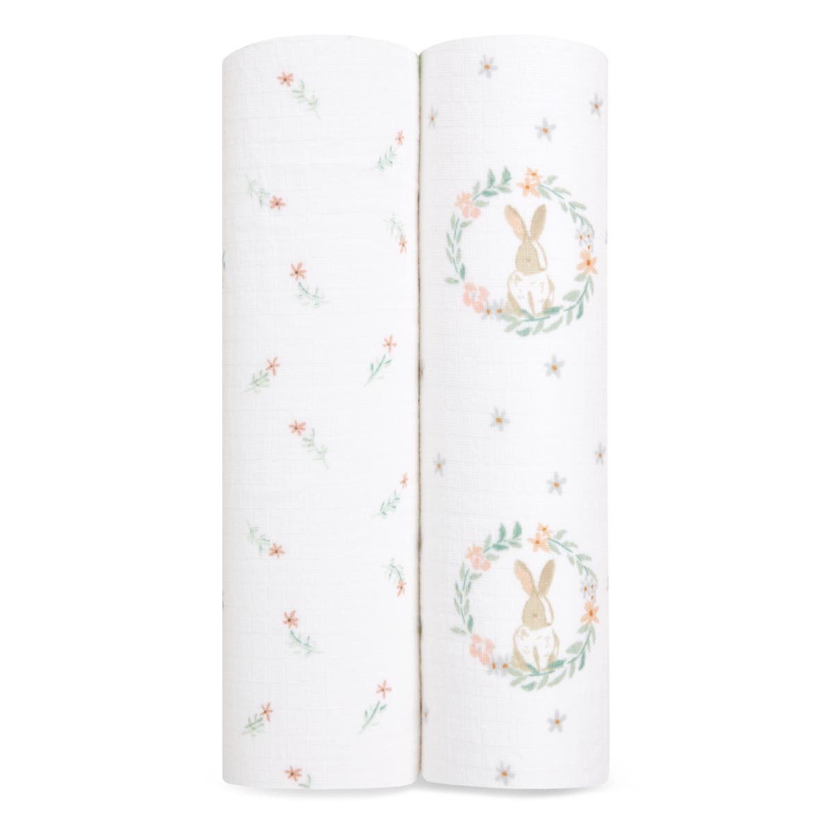 Essentials Swaddle Blanket 2pack Blushing Bunnies