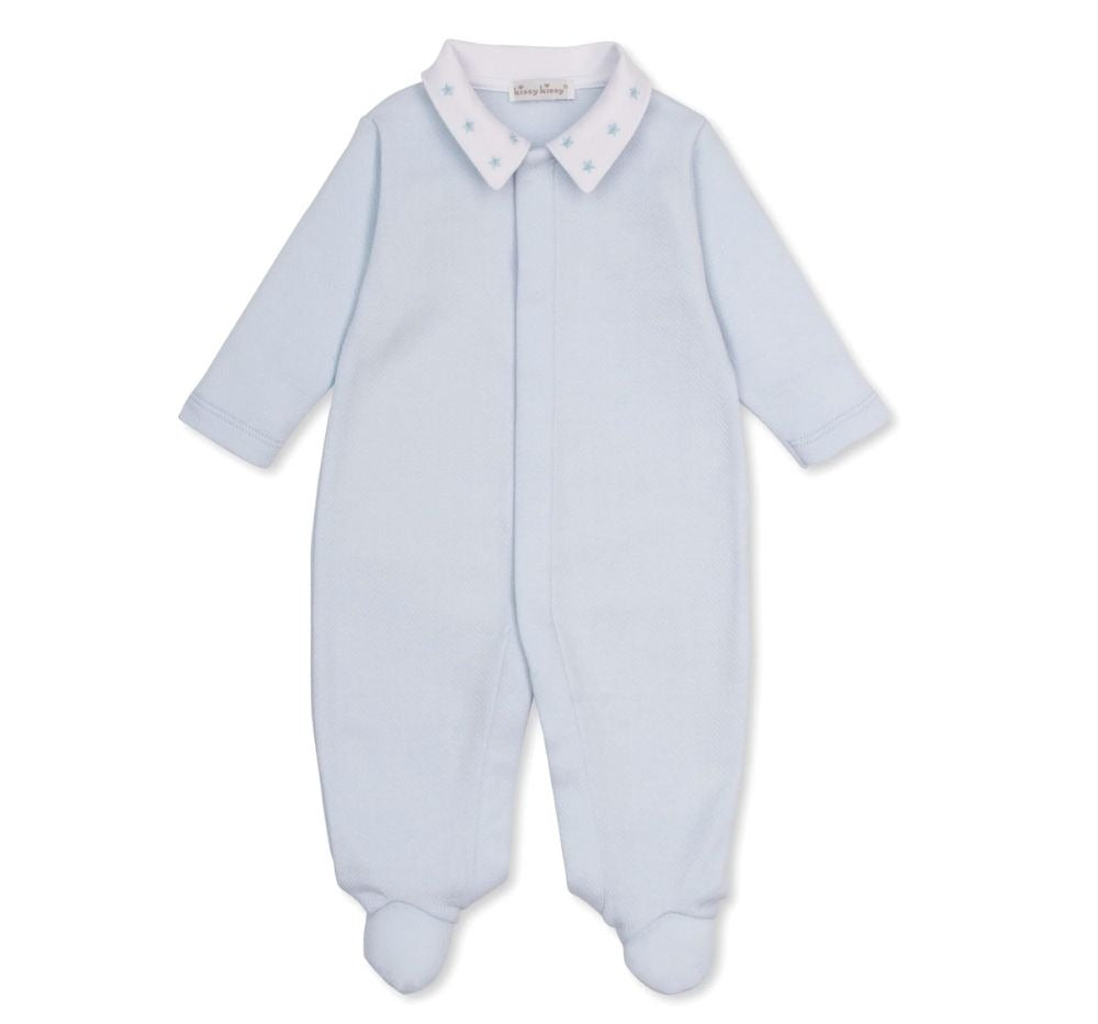 Jacquard Footie Baby Blessings Lt.Blue