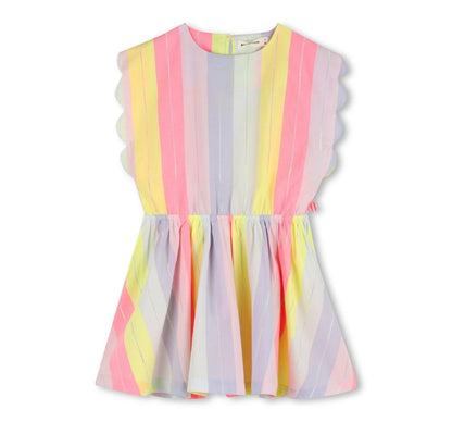 Striped Scallop Hem Dress