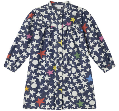 Girl Ls Big Stars Denim Dress Navy