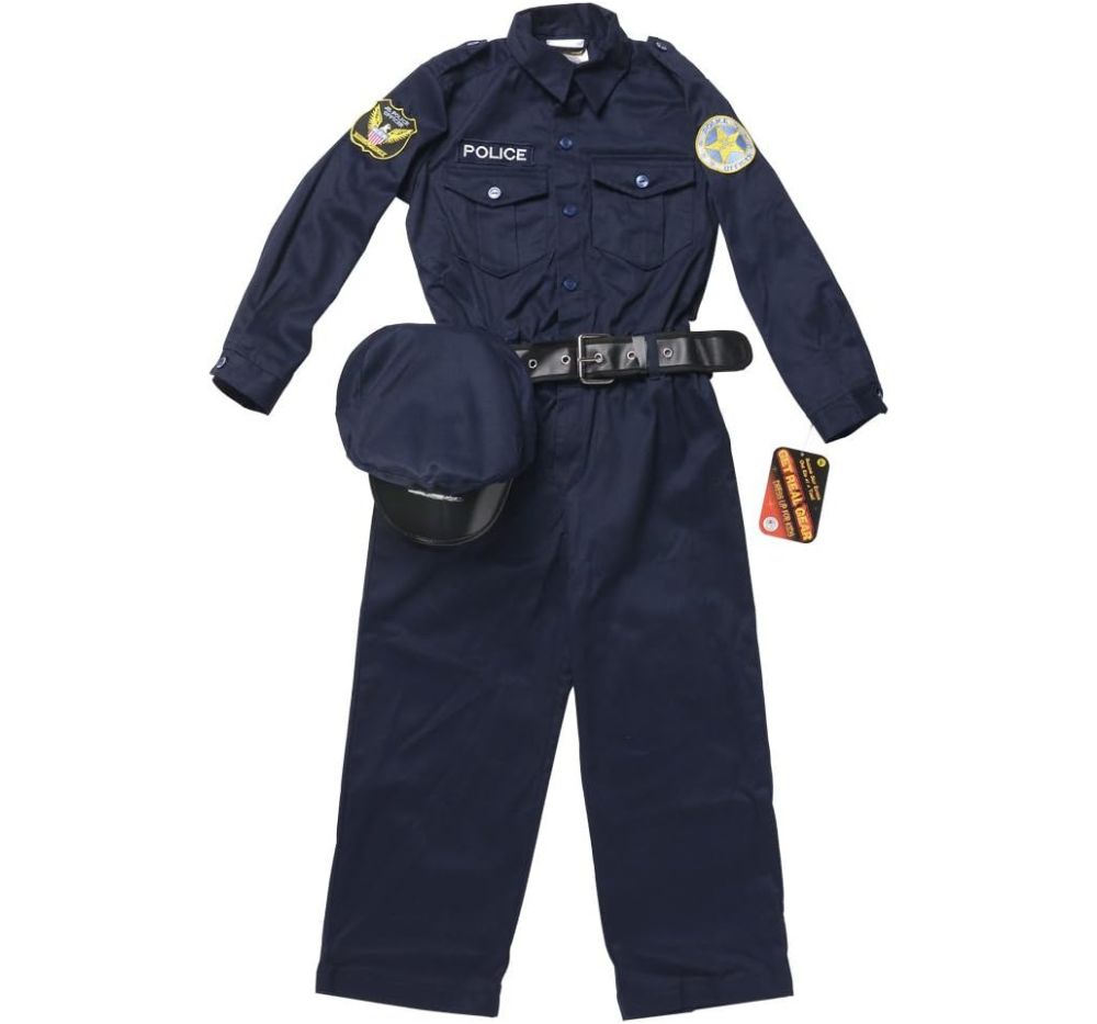 Jr Police Officer Suit W/Belt & Cap 2-3