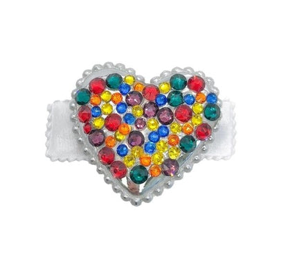 Crystallized Puffy Hearts White/Multi