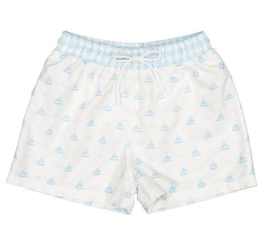 Blue Sailboats Boy Tshirt & Trunks
