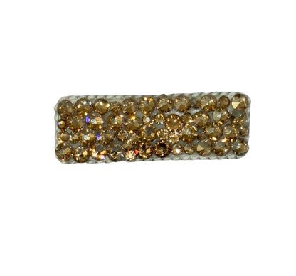 Large Multi Sized Crystal Clip Brown