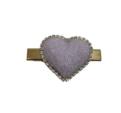 Hard Glitter Heart Clip Lilac