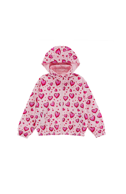 Max Reversible Rain Jacket Windbreaker, Hearts Galore