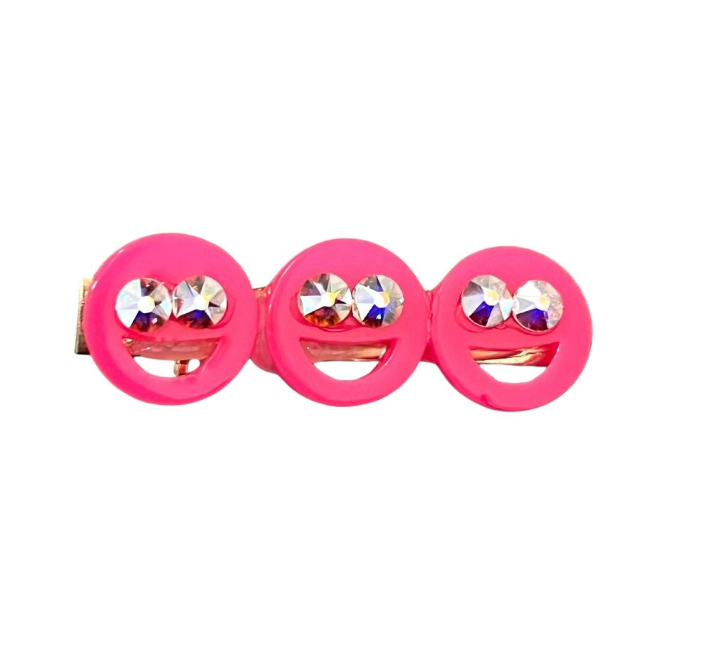 Smiley On Pinch Clip Fuchsia