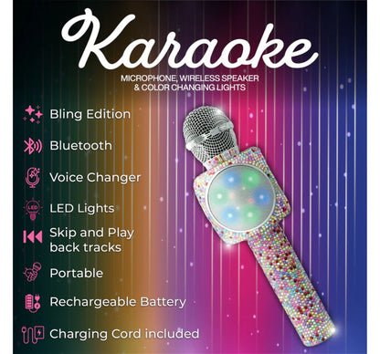 Sing A Long Karaoke Microphone-Confetti Bling