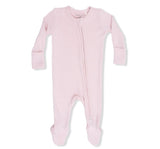 Solid Veiled Pink 2 Way Zipper Footie
