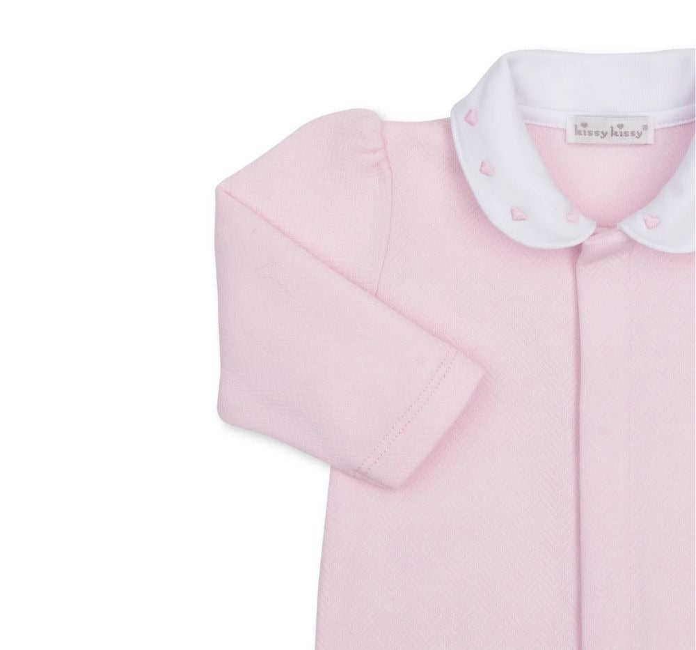 Jacquard Footie Baby Blessings Pink