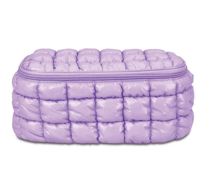 Lavender Shiny Puffer Cosmetic Case
